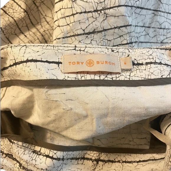 Tory Burch Palma Stripe Cracked Print A Line Straight Pencil Skirt - Picture 5 of 8